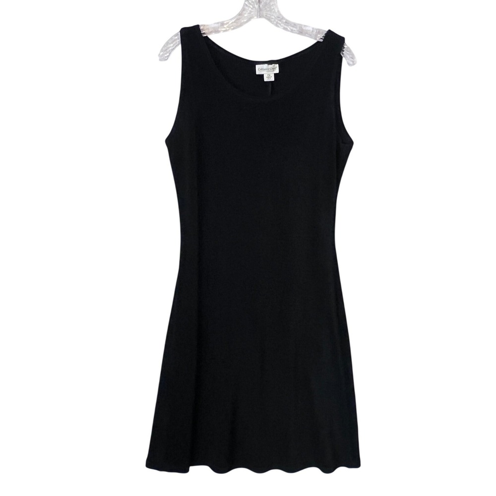 Coldwater Creek Black Sleeveless A-Line Scoop Neck Dress Petite Medium PM